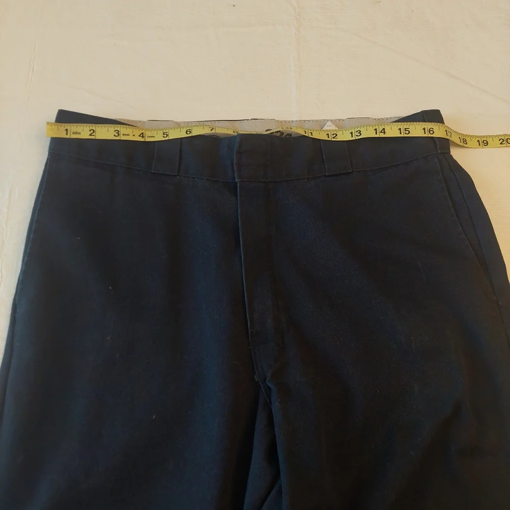 Dickies 874 Original Fit Navy Blue Uniform Pleated Straight Work Pants Sz 34x34